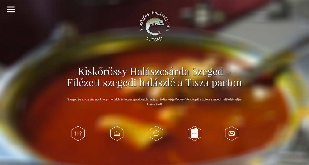 Étterem weboldal - Kiskőrössy Halászcsárda