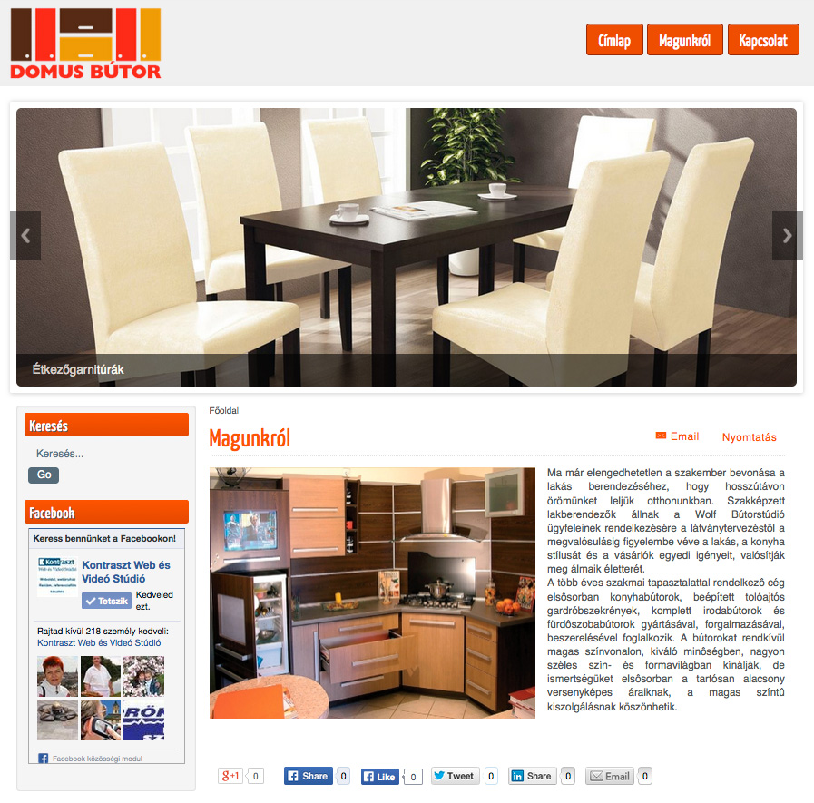 Domus Bútor - Étkezőgarnitúra, konyhabútor áruház