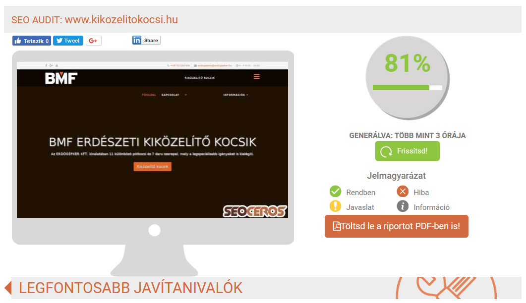 SEO ellenőrzés - keresőoptimalizálás ellenőrző